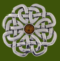 Amber Celtic Rose Open Knotwork Antiqued Stylish Pewter Brooch