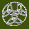 Endless Celtic Open Knotwork Round Antiqued Stylish Pewter Brooch
