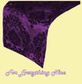 Eggplant Damask Flocking Taffeta Wedding Table Runners Decorations x 5 For Hire