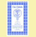 Chisholm Clan Scottish Blue White Cotton Printed Tea Towel