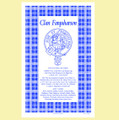 Farquharson Clan Scottish Blue White Cotton Printed Tea Towel