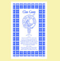 Gunn Clan Scottish Blue White Cotton Printed Tea Towel