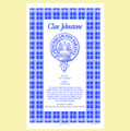 Johnstone Clan Scottish Blue White Cotton Printed Tea Towel