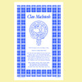MacIntosh Clan Scottish Blue White Cotton Printed Tea Towel