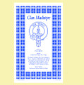 MacIntyre Clan Scottish Blue White Cotton Printed Tea Towel