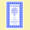 MacKinnon Clan Scottish Blue White Cotton Printed Tea Towel
