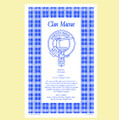 MacRae Clan Scottish Blue White Cotton Printed Tea Towel