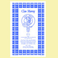 Murray Clan Scottish Blue White Cotton Printed Tea Towel
