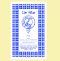 Wallace Clan Scottish Blue White Cotton Printed Tea Towel