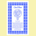 Wilson Clan Scottish Blue White Cotton Printed Tea Towel