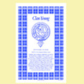 Young Clan Scottish Blue White Cotton Printed Tea Towel
