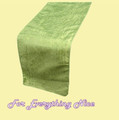 Apple Green Taffeta Crinkle Wedding Table Runners Decorations x 5 For Hire