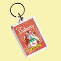 Doherty Coat of Arms Irish Family Name Acryllic Key Ring Set of 3