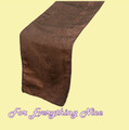Chocolate Brown Taffeta Crinkle Wedding Table Runners Decorations x 5 For Hire