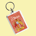 O'Brien Coat of Arms Irish Family Name Acryllic Key Ring Set of 3