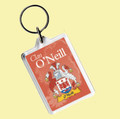 O'Neill Coat of Arms Irish Family Name Acryllic Key Ring Set of 3