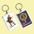 Sutherland Clan Badge Tartan Family Name Acryllic Key Ring Set of 5