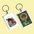 Ross Clan Badge Tartan Family Name Acryllic Key Ring Set of 3