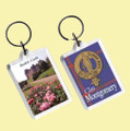 Montgomery Clan Badge Tartan Family Name Acryllic Key Ring Set of 3