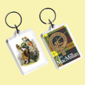 MacMillan Clan Badge Tartan Family Name Acryllic Key Ring Set of 3