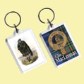 MacLennan Clan Badge Tartan Family Name Acryllic Key Ring Set of 3