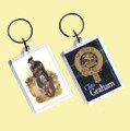 Graham Clan Badge Tartan Family Name Acryllic Key Ring Set of 3