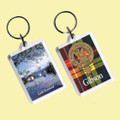 Gibson Clan Badge Tartan Family Name Acryllic Key Ring Set of 3