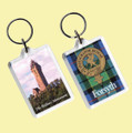 Forsyth Clan Badge Tartan Family Name Acryllic Key Ring Set of 3
