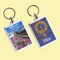 Elliot Clan Badge Tartan Family Name Acryllic Key Ring Set of 3