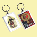 Chisholm Clan Badge Tartan Family Name Acryllic Key Ring Set of 3