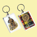 Buchanan Clan Badge Tartan Family Name Acryllic Key Ring Set of 5