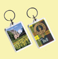 Bell Clan Badge Tartan Family Name Acryllic Key Ring Set of 5