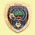 Anderson Clan Crest Tartan 7 x 8 Woodcarver Wooden Wall Plaque 
