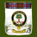 Anderson Clansman Crest Tartan Tumbler Whisky Glass Set of 2