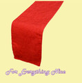 Scarlet Red Taffeta Crinkle Wedding Table Runners Decorations x 5 For Hire