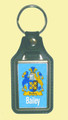 Bailey Coat of Arms English Family Name Leather Key Ring Set of 4