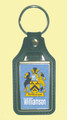Williamson Coat of Arms English Family Name Leather Key Ring Set of 2