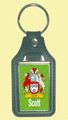 Scott Coat of Arms English Family Name Leather Key Ring Set of 2