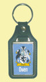 Owen Coat of Arms English Family Name Leather Key Ring Set of 2