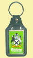Middleton Coat of Arms English Family Name Leather Key Ring Set of 2