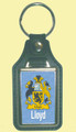 Lloyd Coat of Arms English Family Name Leather Key Ring Set of 4