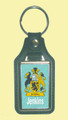 Jenkins Coat of Arms English Family Name Leather Key Ring Set of 2