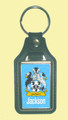 Jackson Coat of Arms English Family Name Leather Key Ring Set of 2