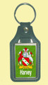 Harvey Coat of Arms English Family Name Leather Key Ring Set of 2
