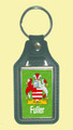 Fuller Coat of Arms English Family Name Leather Key Ring Set of 4