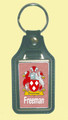 Freeman Coat of Arms English Family Name Leather Key Ring Set of 2