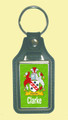 Clarke Coat of Arms English Family Name Leather Key Ring Set of 2