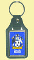 Booth Coat of Arms English Family Name Leather Key Ring Set of 2