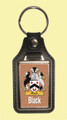 Black Coat of Arms English Family Name Leather Key Ring Set of 4