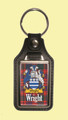 Wright Coat of Arms Tartan Scottish Family Name Leather Key Ring Set of 2
